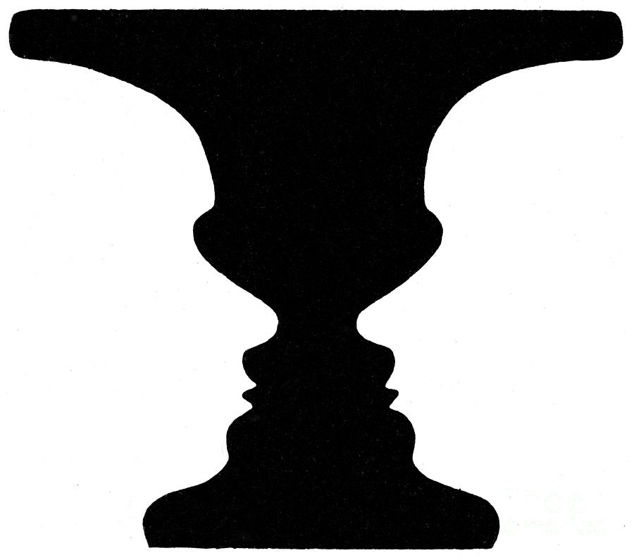 The classic Vase/Face figure-ground illusion