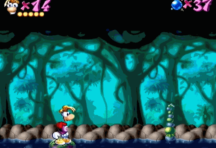 Rayman with a single background plane
